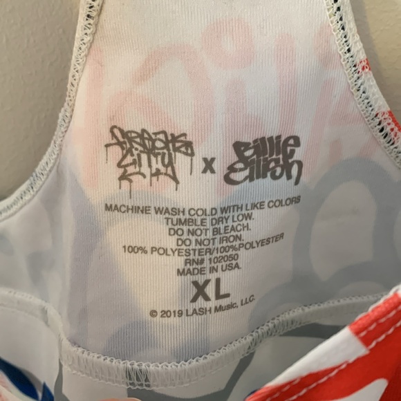 Billie Eilish x Freak City Graffiti Sports Bra Size Extra Large (RARE) - Picture 3 of 5